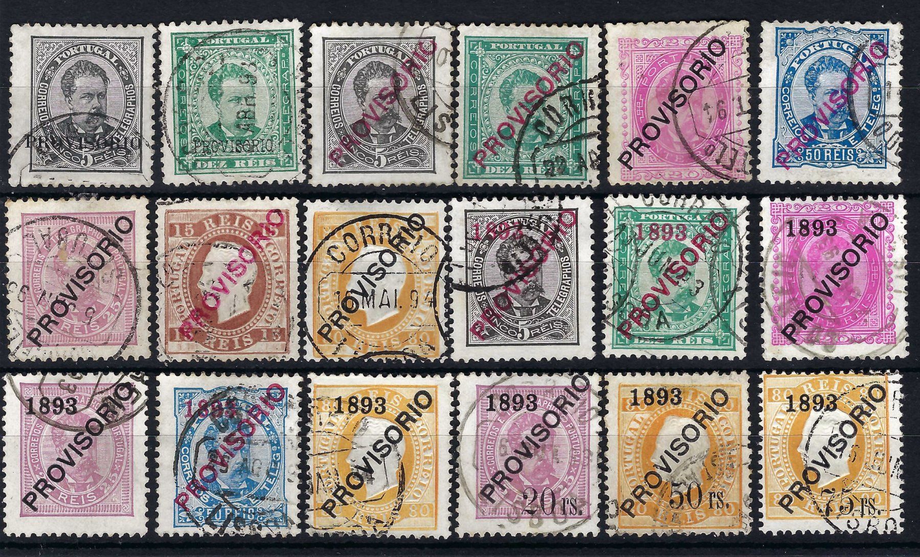 Tutti i francobolli: Portugal D. Luis - provisorio 1892-93 – Usato da Laupersdorf venduto da Rc.Jb