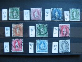 Stehende Helvetia Lot gestempelt, Kat. 500.--