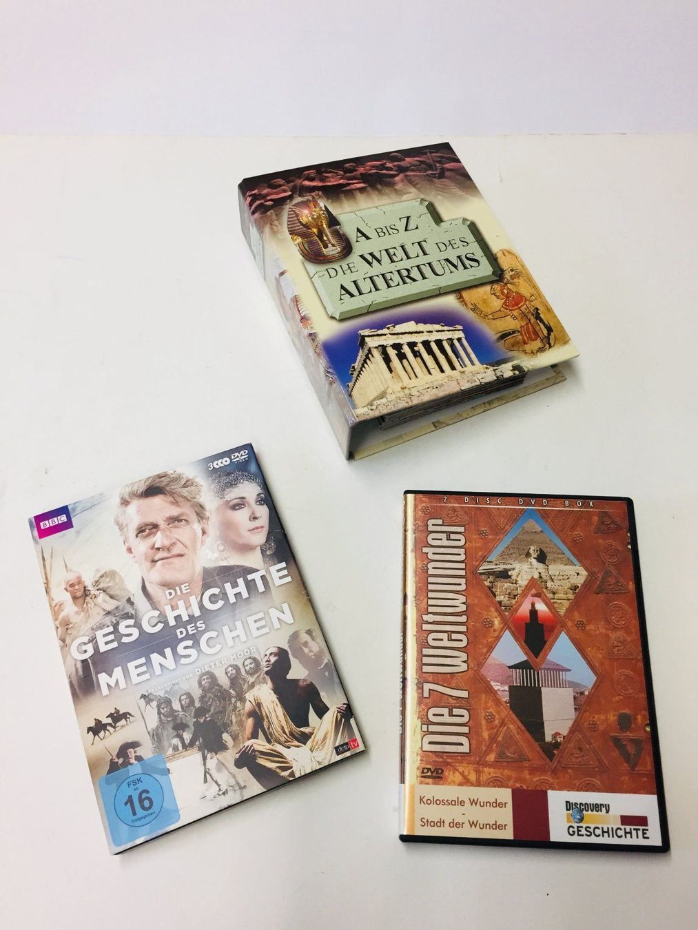 Alle DVDs: Geschichte der Menschen + 7 Weltwunder – Gebraucht aus Schaffhausen von sparzone
