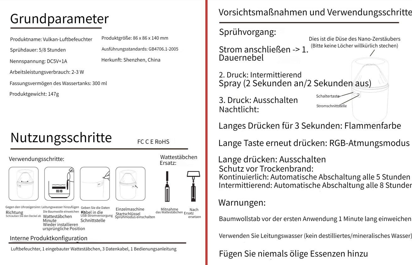Diffusori di oli essenziali: Aroma-Diffusor Vulkan für besseren Schlaf! – Nuovo e nell'imballaggio originale da Olten venduto da Denises_Duftwelt 1