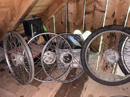 Lot de jantes à rayons pour cyclomoteurs Puch Maxi, Piaggio
