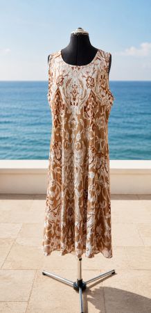 Sommerkleid XXL beige weiss luftig elegant 🤎