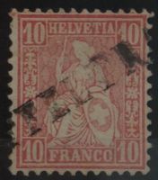 CH - Sitz. Helvetia - Zst. Nr. 38 - Stabstempel Affeltrangen