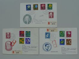 1958-1960, drei FDC nach UNGARN/NL (ins Ausland) Kat: 140.-