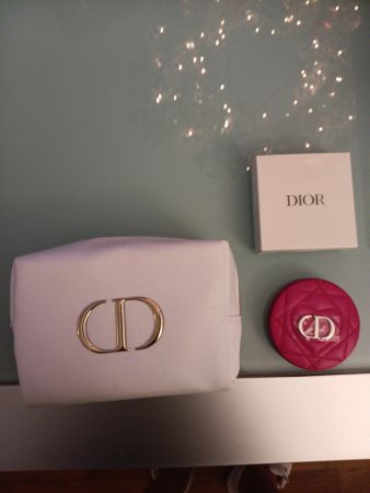 Dior Neu Original Kosmetiktasche mit Spiegel Pink unbenutzt