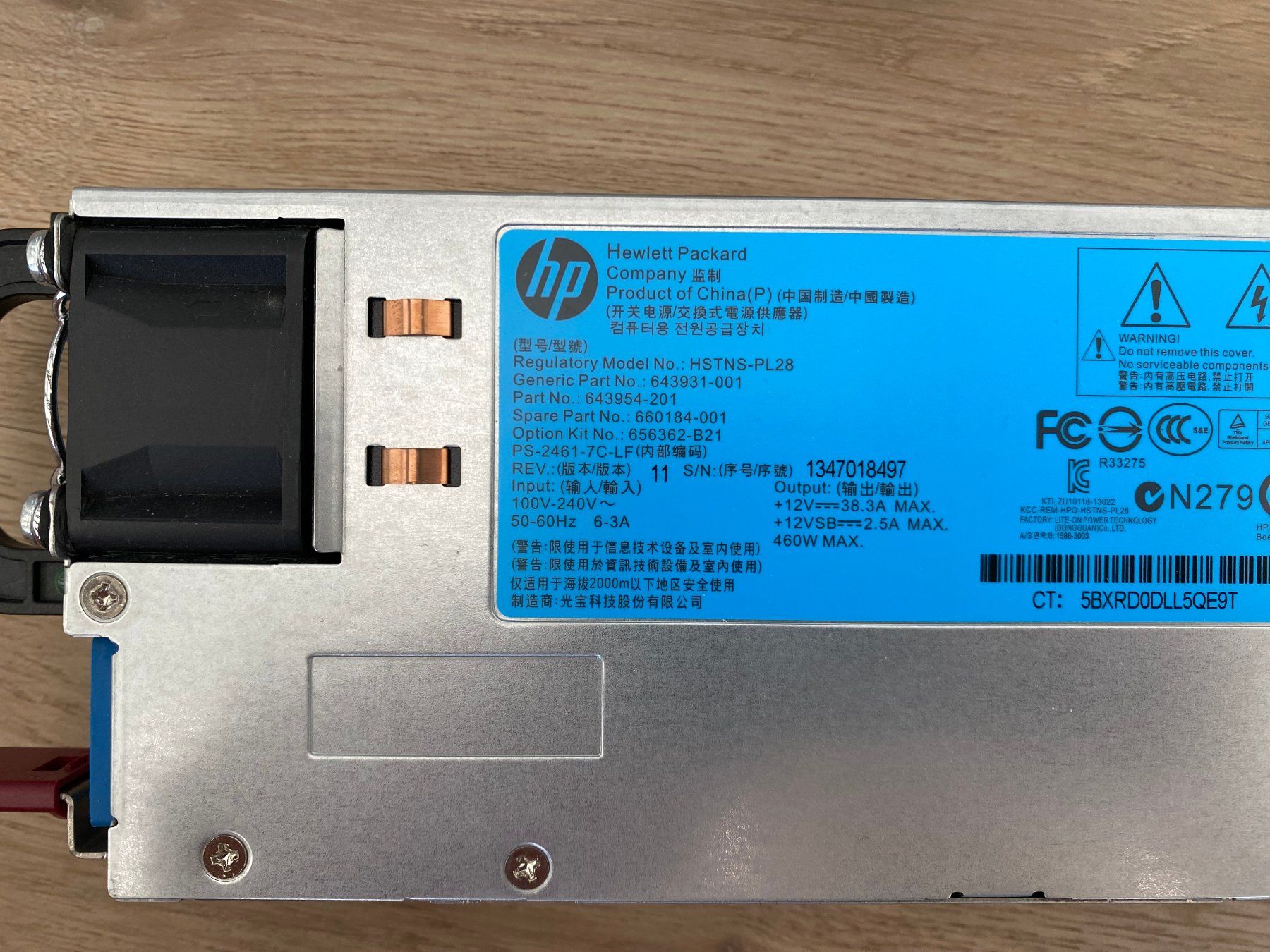 Componenti elettronici: 1x HP 460W Hot-Plug Server Netzteil ProLiant Gen8 – Usato da Wetzikon ZH venduto da BackToRetro 2