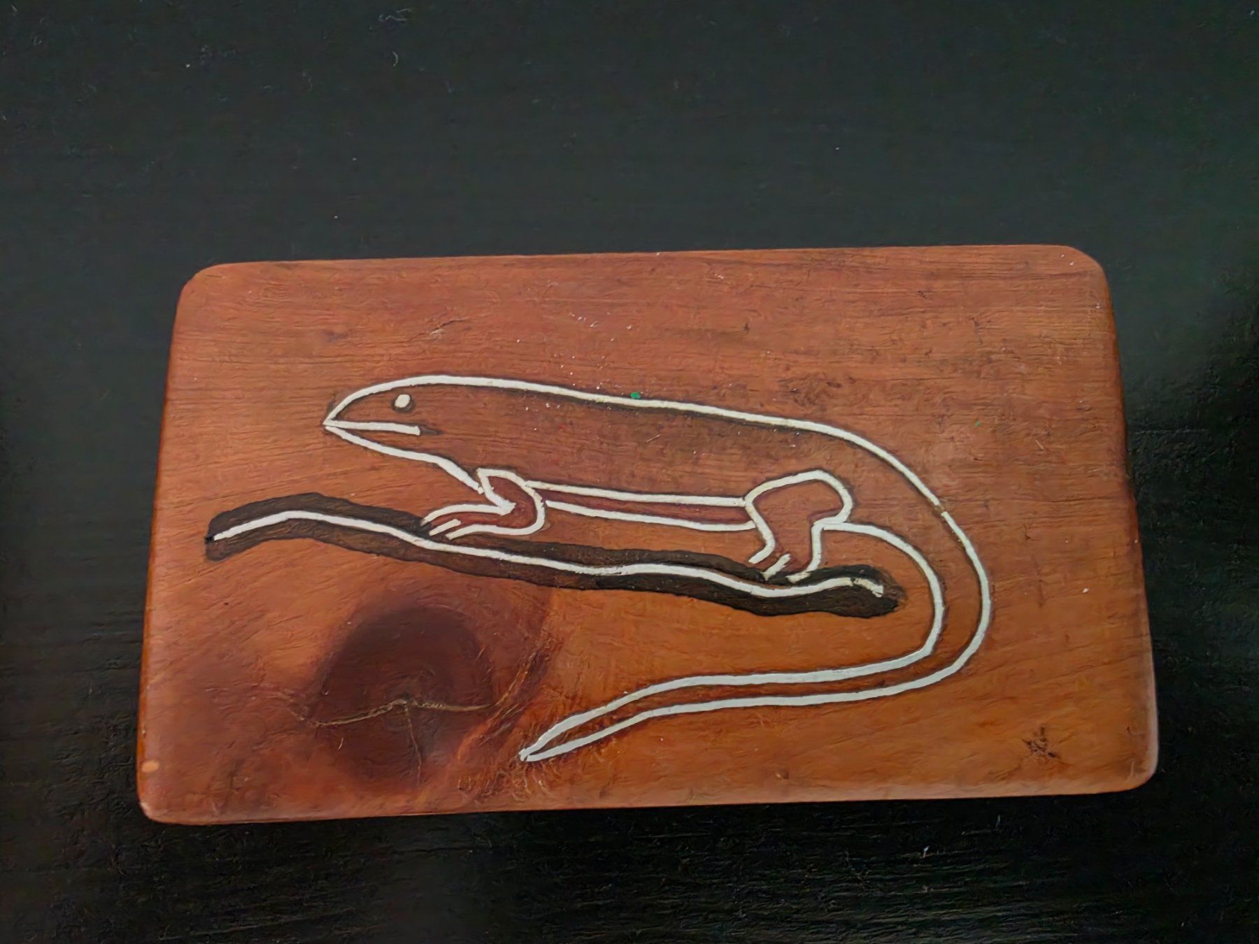 Portagioie: Kleine Schatulle Holz Echse – Usato da Stäfa venduto da flamingo_17 1