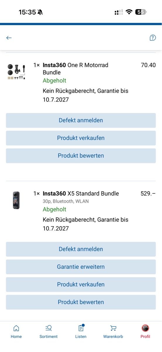 Insta360 Action Cam: Insta360 X5 mit Zubehör – Gebraucht aus Hochdorf von LostEye 2