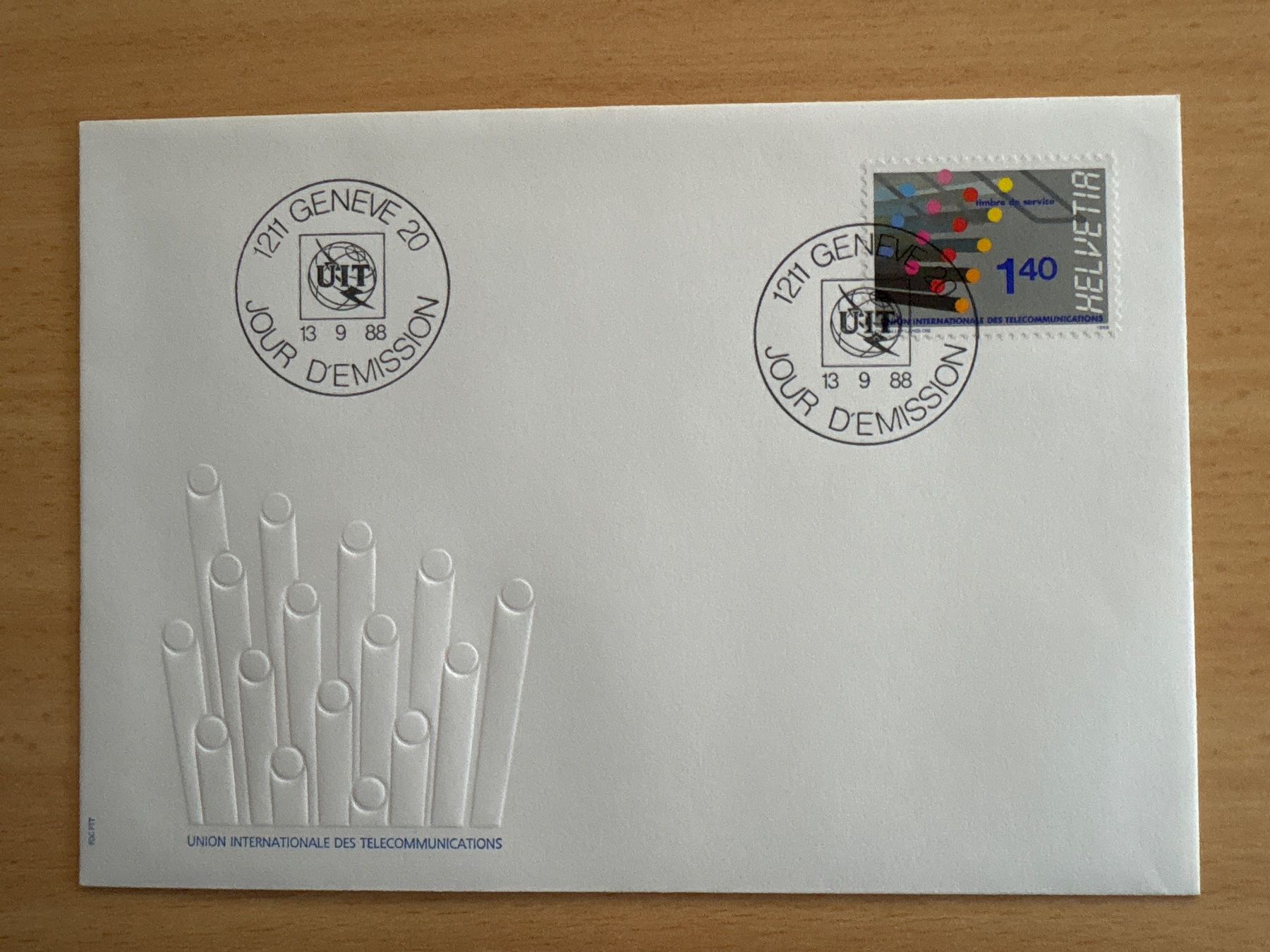 Alle Briefmarken: UIT Ersttagsbrief Genf 13.9.1988 – Gebraucht aus Ibach von lisch3