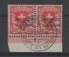 SDN Nr. 24 im Paar 1x mit Plattenfehler "HFLVETIA" K: 345.00