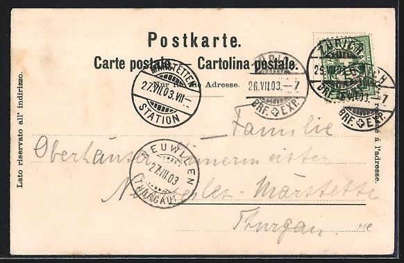Cartoline postali: K. Mossdorf: Zürich, Eidgen. Turnfest 1 – Usato da Berlin venduto da bartko-reher 1