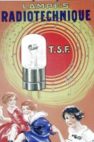 Repilka Vintage RADIORÖHREN Werbetafel, Karton, T.S.F.