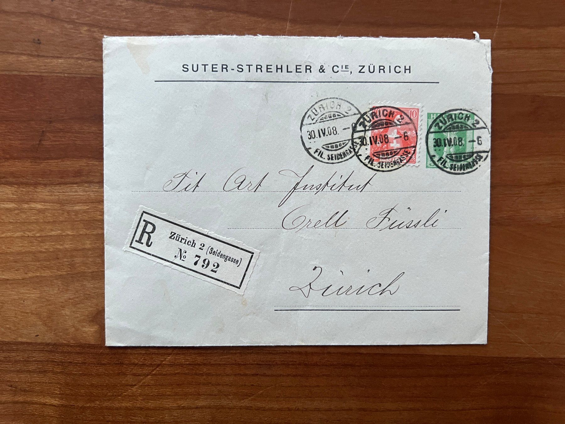 Tutti i francobolli: CH 1908  Brief mit super Frankatur   (V674) – Usato da Hinwil venduto da Sidi4