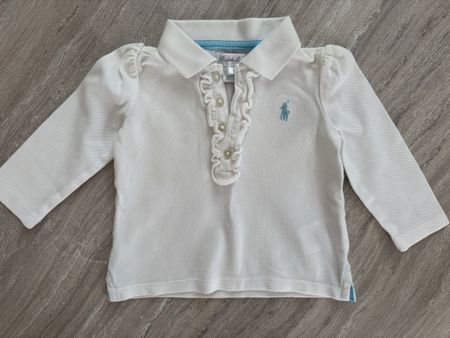 Polohemd Langarm weiss Grösse 9M Ralph Lauren