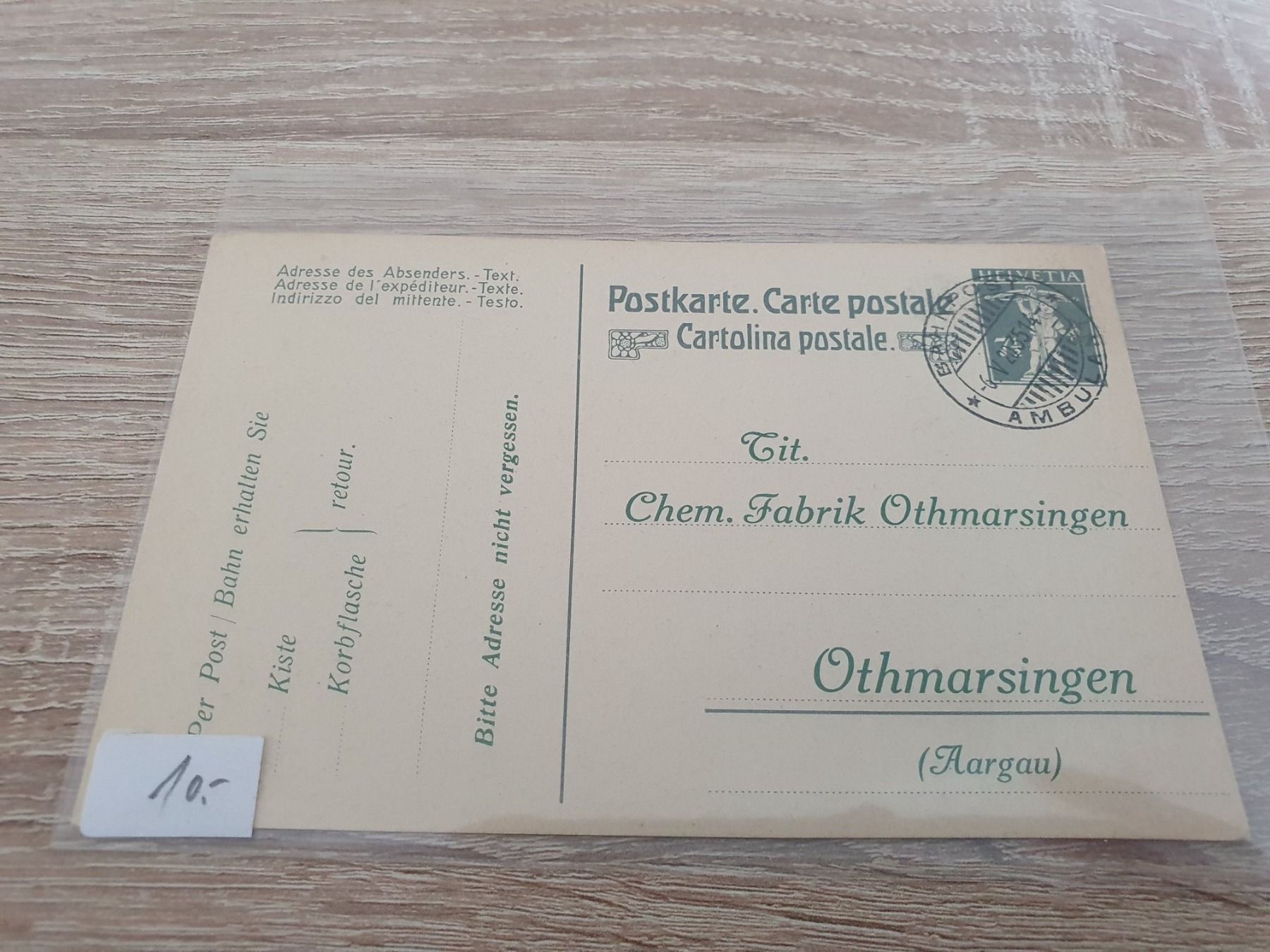 Tutti i francobolli: Postkarten Ganzsache Othmarsingen – Usato da Balgach venduto da SIMEON27 1