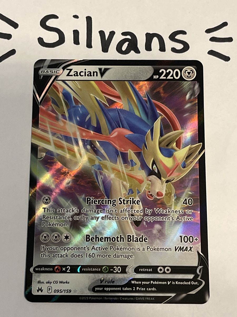 Pokémon Carte collezionabili: Zacian V 095/159 Crown Zenith Englisch – Nuovo (secondo la descrizione) da Wil SG venduto da Silvans