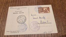 1924 Flugpost Basel -Bern offizielle Ansichtskarte