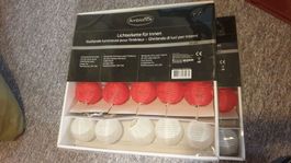 LED Lichterkette rot weiss 2 Pack NEU