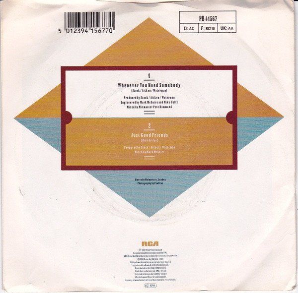 Dischi in vinile: Astley Rick: Whenever You Need Somebody 7" – Usato da Steinhausen venduto da Vilivinili 1