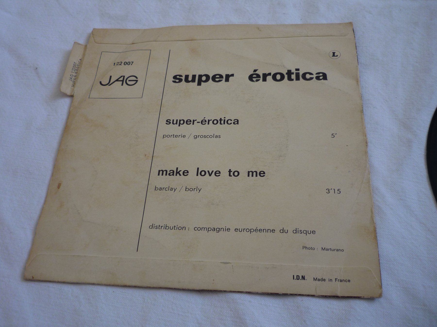 Dischi in vinile: 7" Single - 1x Super Erotica - JAG – Usato da Beringen venduto da Flatretriever 3