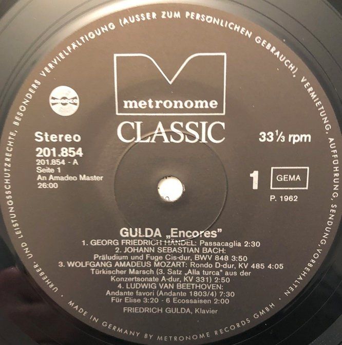 Dischi in vinile: Gulda - Encores (LP) – Usato da Grüningen venduto da azulamarillo_vinyl 2