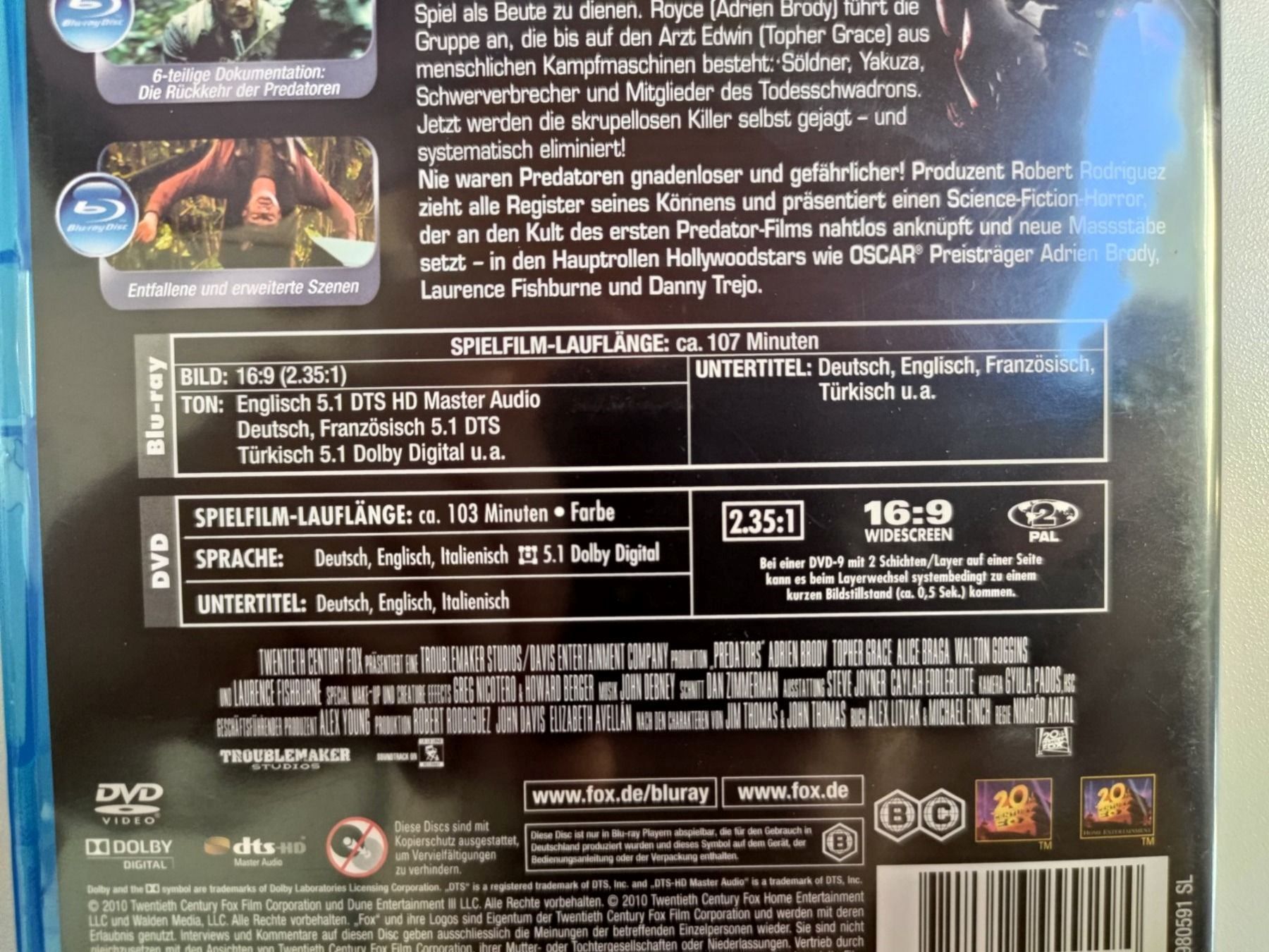 Tutti i DVDs: Predators – Usato da Liestal venduto da Kratzilla 4