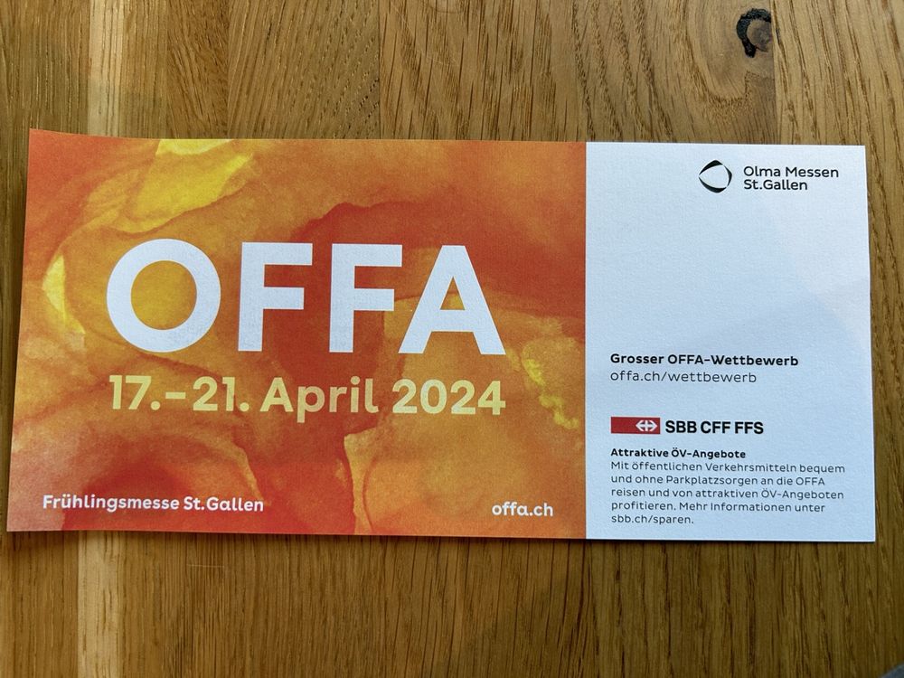 OFFA 2024 Gutschein für Tagesticket Kaufen auf Ricardo