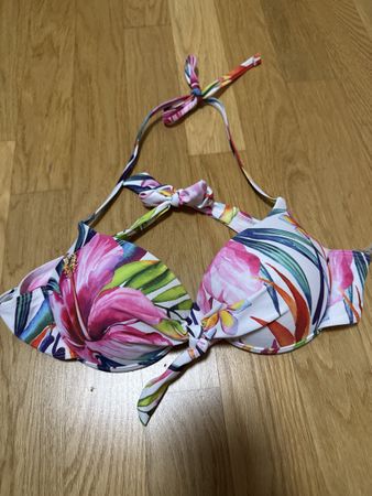 Bikini-Oberteil, Blumendruck, Gr. L, Top Zustand