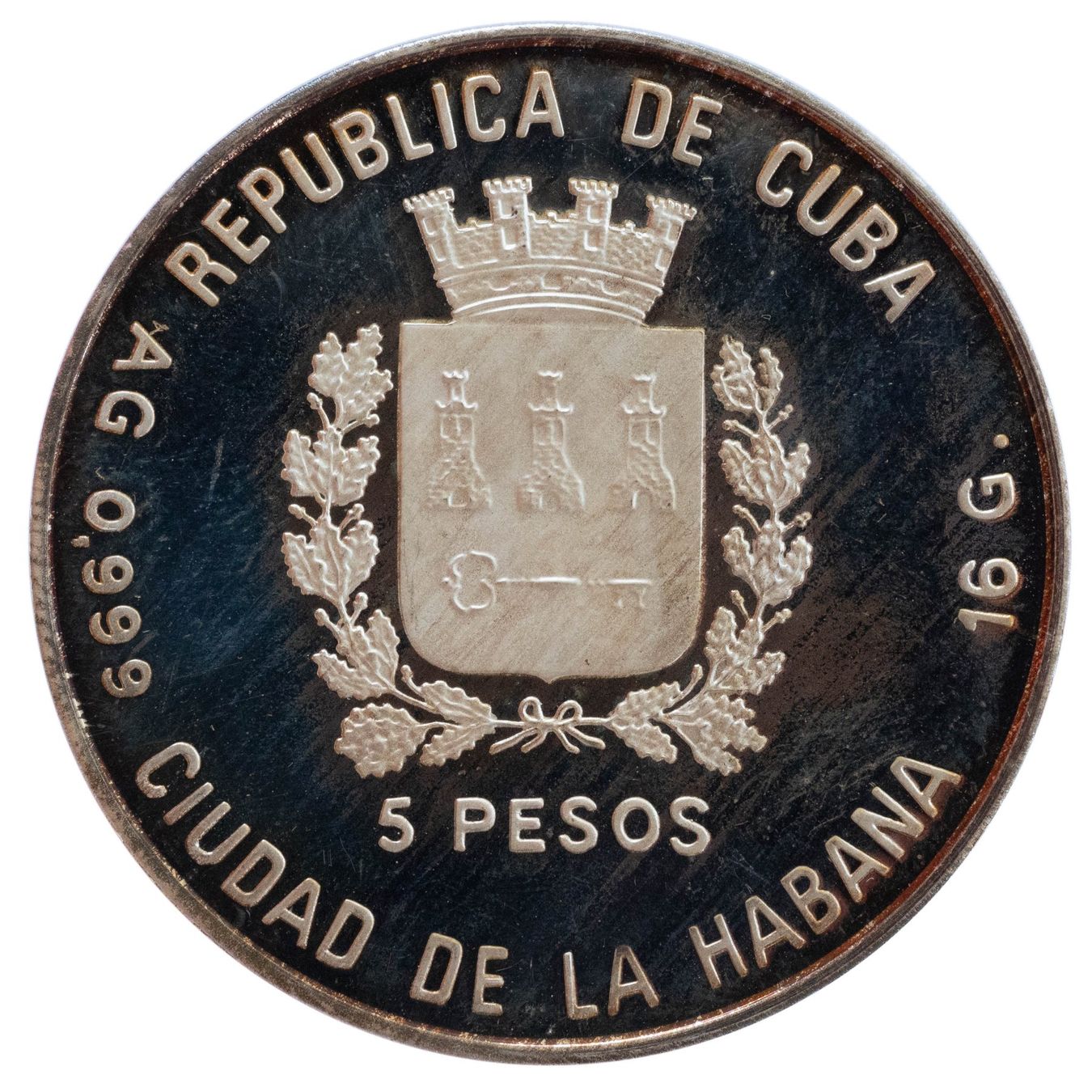 Tutti le monete: Kuba 5 Pesos 1989 Silber – Nuovo (secondo la descrizione) da Rotkreuz venduto da num_6343 1