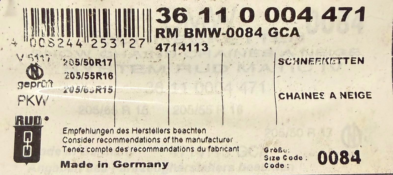 Schneeketten: BMW Schneeketten – Gebraucht aus Bern von pestopasta_079 1