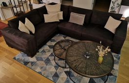 Ecksofa Lúgo (Kaffeebraun, Mikrofaser) in Top-Zustand