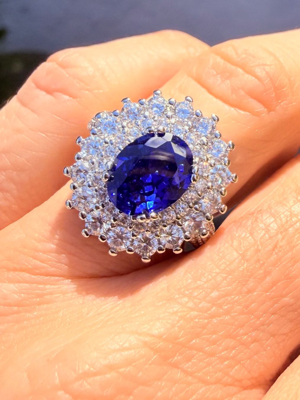 Anelli: Bague élégante avec saphir bleu – Nuovo e nell'imballaggio originale da St-Maurice venduto da Sandrinette123 7