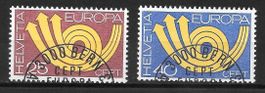 Serie 543 - 544 Europamarken ET Halbmondstempel 30.4.1973