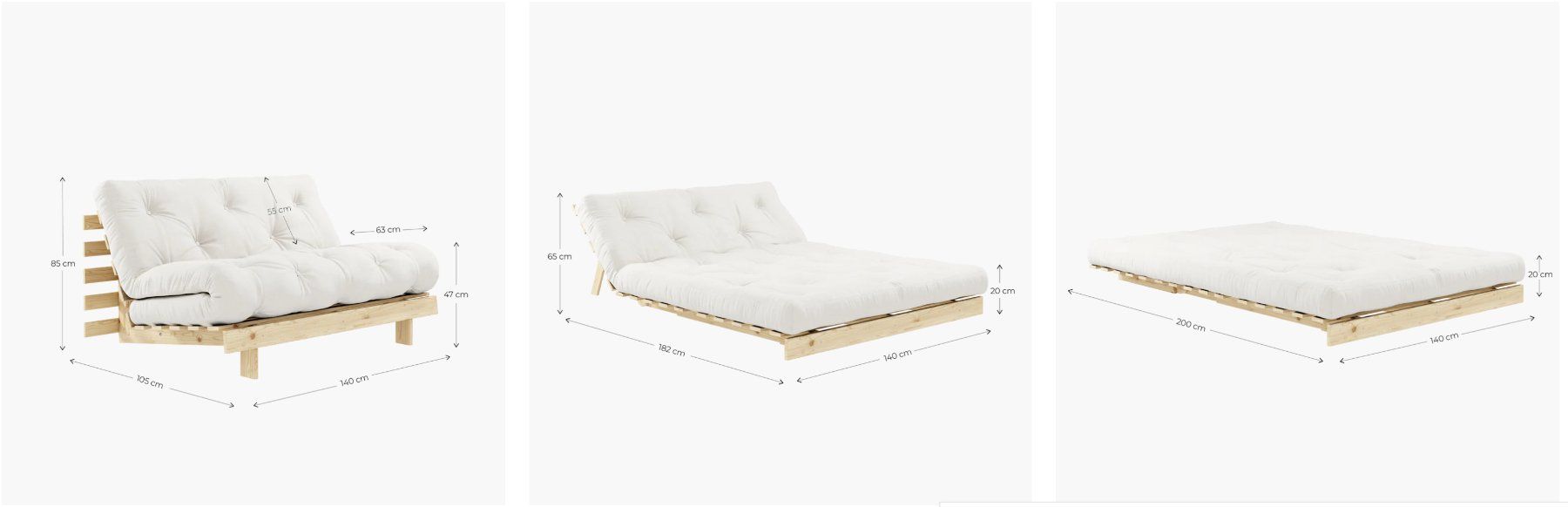 Karup Divani: Karup Roots Bettsofa Futon 140 x 200 cm – Usato da Basel venduto da mattt 9