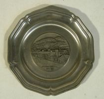 Weberei Neuthal 1961 Metallteller