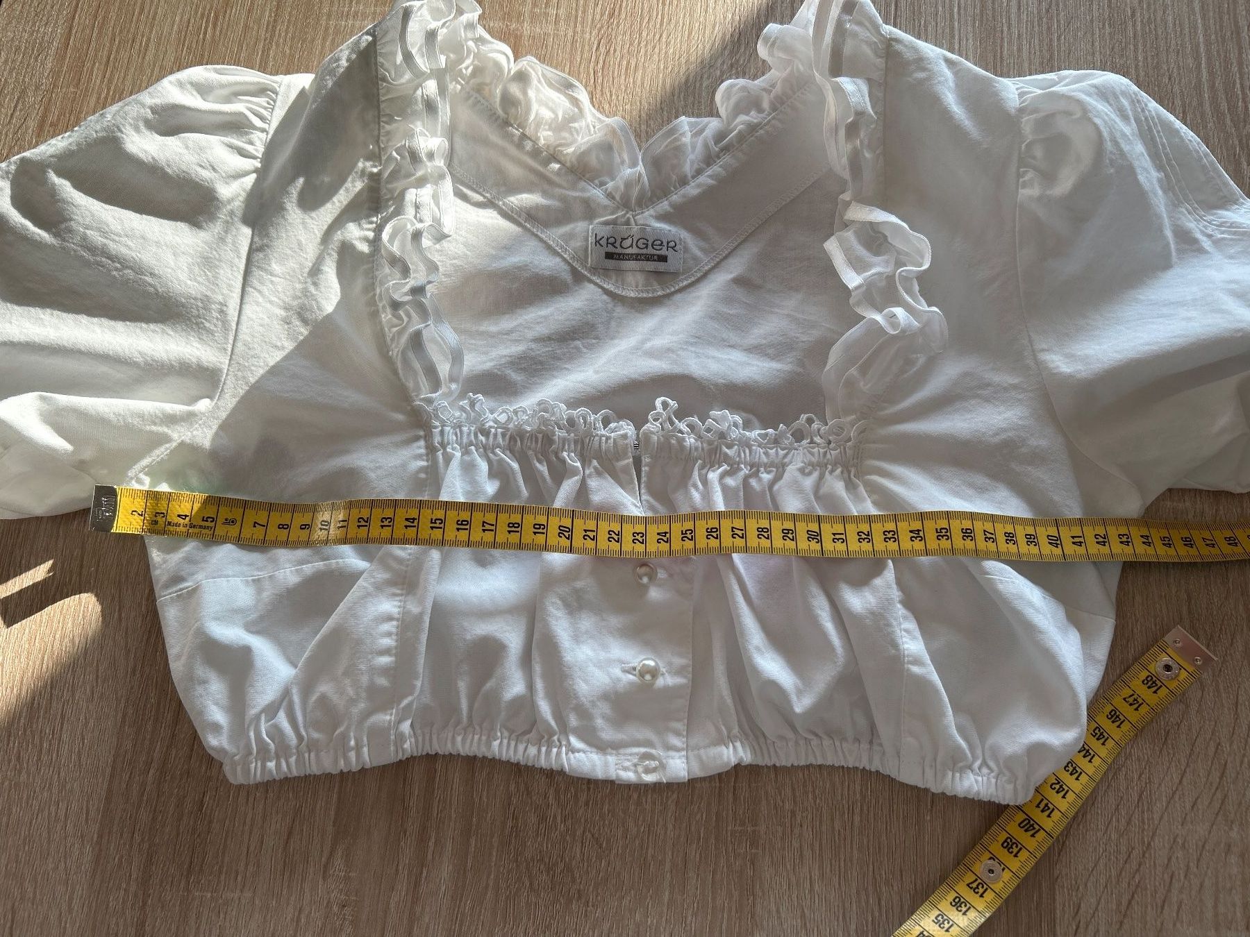 Krüger Camicette: Krüger Manufaktur Dirndlbluse weiss Gr.36 – Usato da Brunnen venduto da Nala2929 8