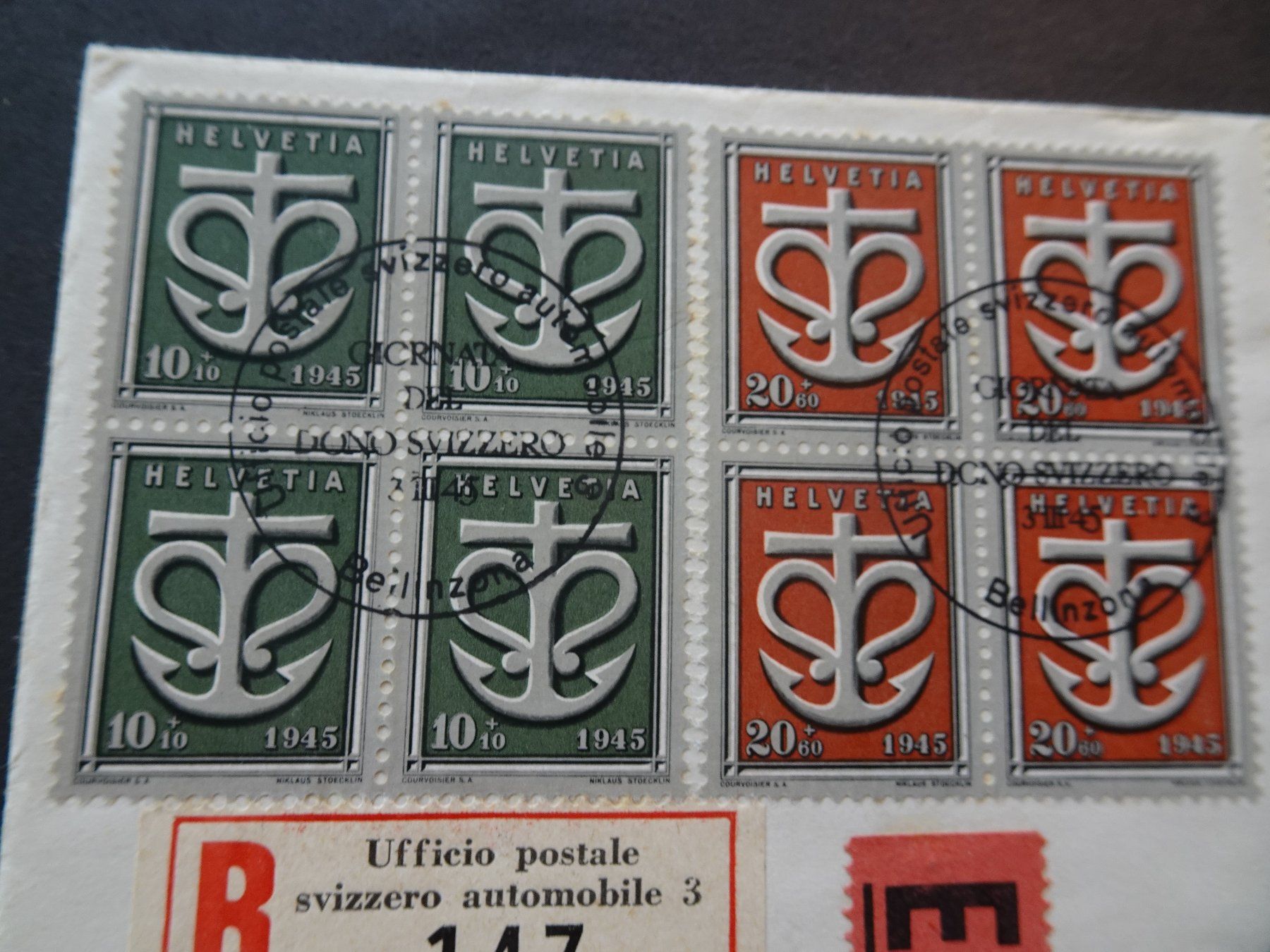 Tutti i francobolli: 3.III.45 SONDERBRIEF SCHWEIZERSPENDE FÜR KRIEGSGESCHÄDIGTE – Usato da Eschenbach SG venduto da eDaisy 2
