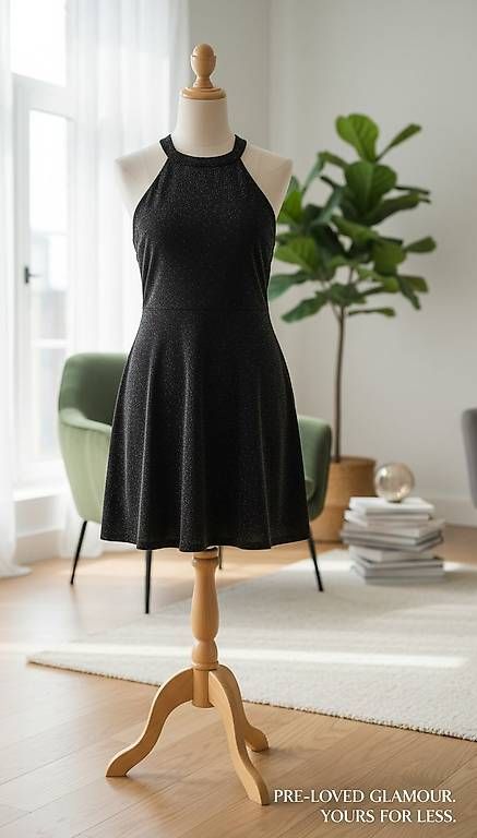 Vestiti: Glitzerndes schwarzes Kleid XL – Usato da Zürich venduto da ale_xxz7 1