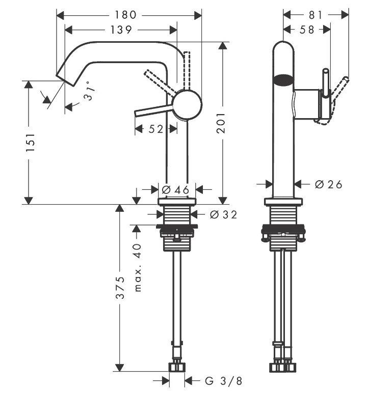 Hansgrohe Robinetterie: 002 HANSGROHE Tecturis S Waschtischmischer – Neuf avec emballage d'origine à Wangen an der Aare par TBYN 1