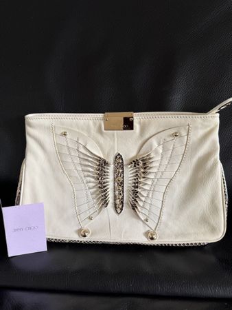 Jimmy Choo Pochette en cuir blanc - butterfly