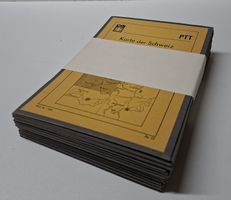 PTT - Karte der Schweiz, unbenütztes Set aller 4 Karten 1957
