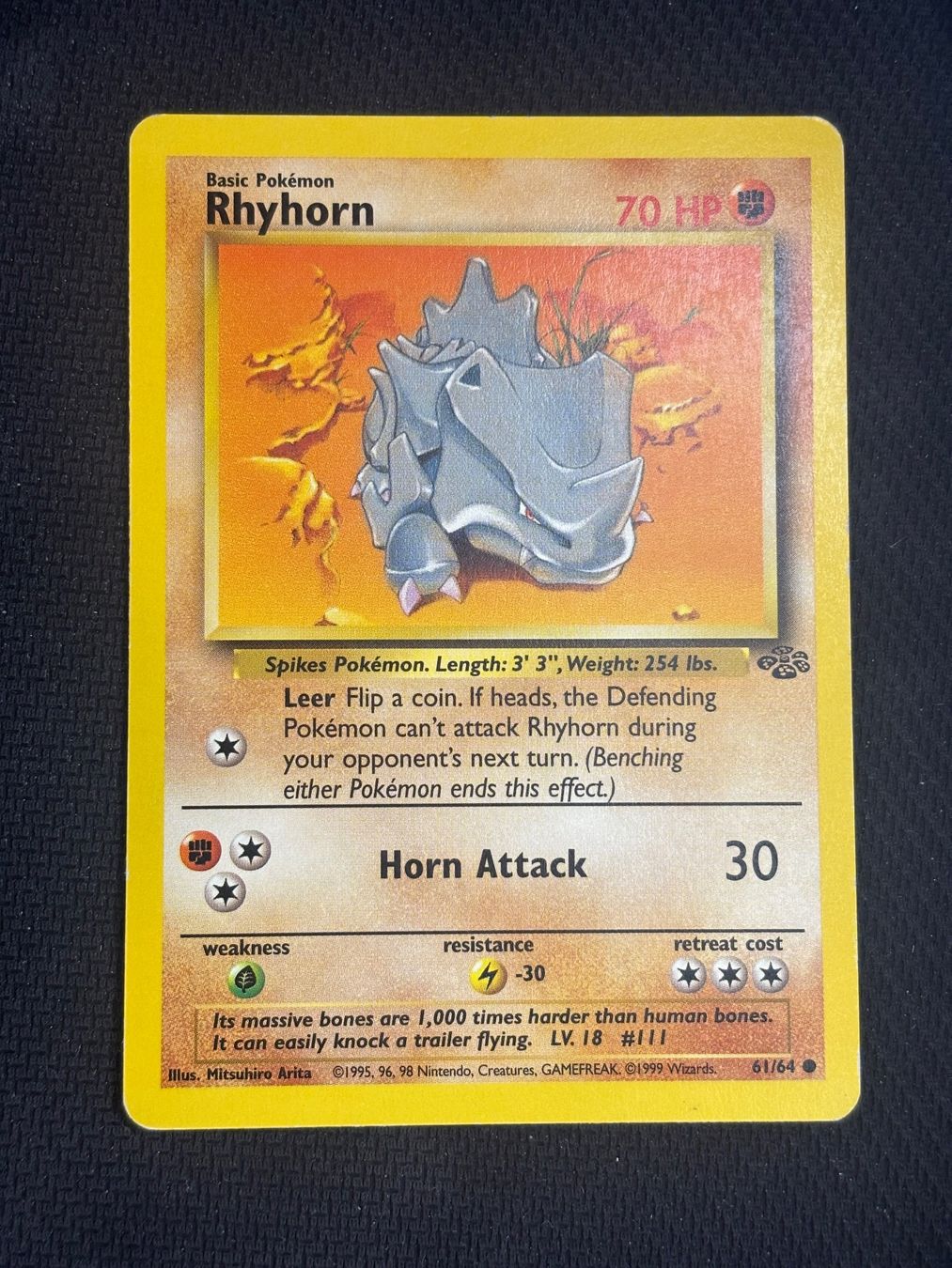 Pokémon Carte collezionabili: Pokemon Rihorn 61/64 WOTC Jungle DE – Usato da St. Gallen venduto da KantoKarten