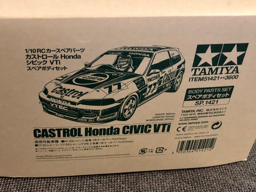 Carrocería De Repuesto Tamiya Castrol Honda Civic VTi Para Coches RC – Calidad Y Detalle Para Modelismo