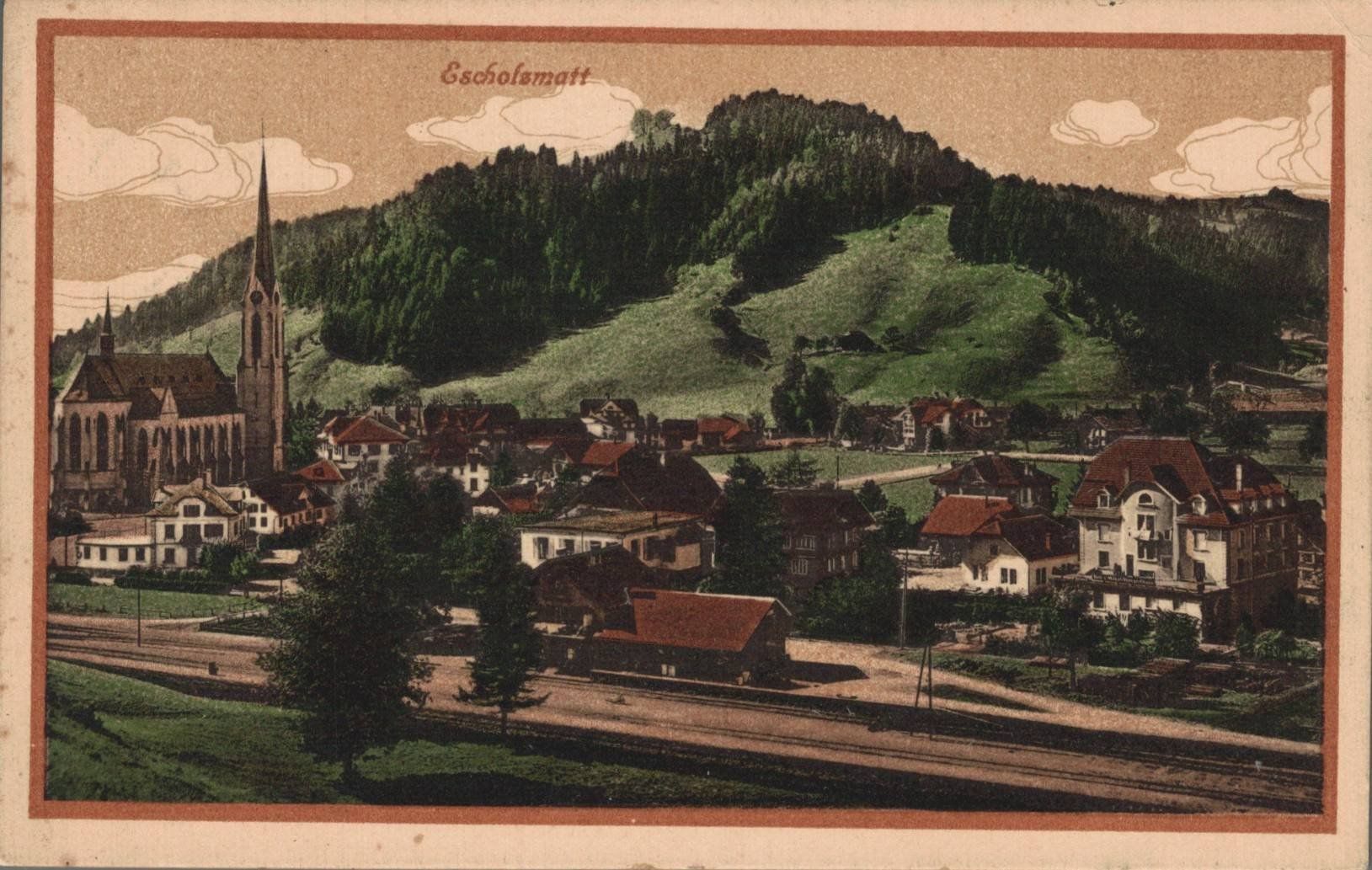 Ansichtskarten: Alte Ansichtskarte Escholzmatt, Bahnhof, gel.1925 – Gebraucht aus Luzern von Kartenansicht
