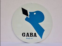 ALTES REKLAME BLECHSCHILD GABA - TABLETTEN BASEL
