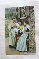 Appenzeller Trachtenfrauen, Stickrahmen, Bauernhaus