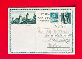 GANZSACHE BILDPOSTKARTE ESTAVAYER THUN ZUF. DEUTSCHLAND 1930