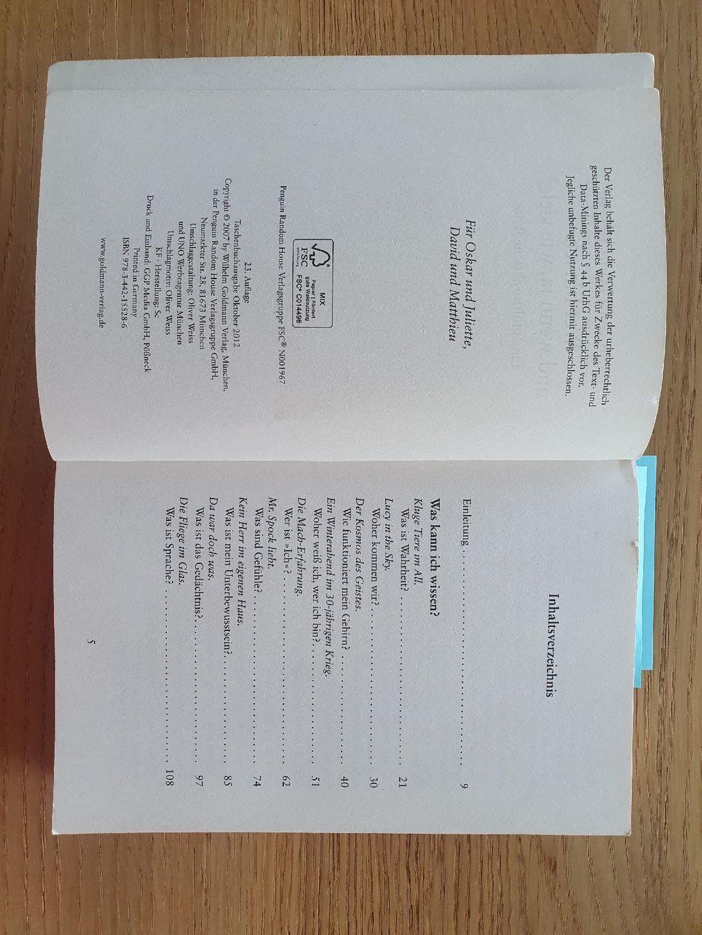Libri: Richard David Precht: Wer bin ich? – Usato da Moosseedorf venduto da Sonnenschein.. 1