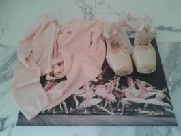 Konvolut BALLETT zertanzte Spitzenschuhe Jäckchen + Illustr.