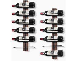 Stilvolles Wand Weinregal Holz für 12x 750ml Weinflaschen